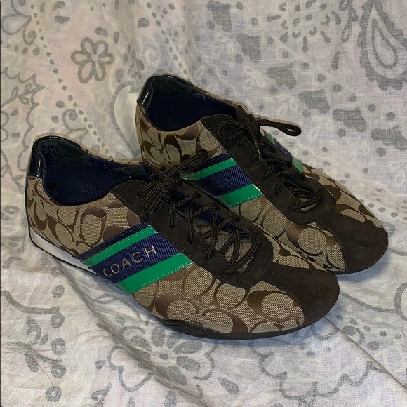 Coach Shoes - Coach Jayme Navy Green Sneakers